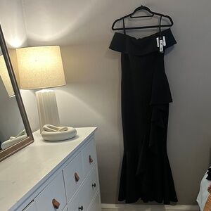 Betsy & Adam Black Strapless Dress